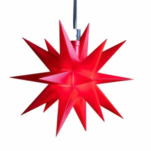 STERNTALER Étoile LED, extérieur, 18 bras Ø 12 cm pile, rouge^ Lumière De Noël