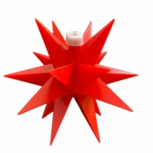 Deco Trend Étoile LED extérieur, pile, 18 bras Ø 12 cm, rouge^ Lumière De Noël