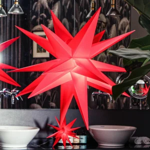 STERNTALER Étoile LED intérieur extérieur pile Ø 25 cm rouge^ Lumière De Noël