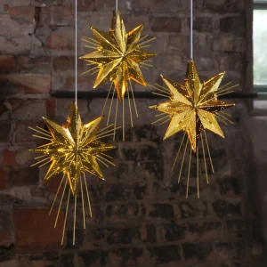 STAR TRADING Étoile métallique dorée Mini^ Lumière De Noël
