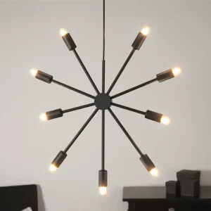 STAR TRADING Étoile Pix en métal, neuf lampes, noire^ Lampes Décoratives