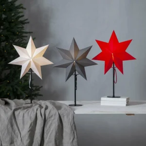 STAR TRADING Étoile sur pied Mixa métal/papier noire/gris foncé^ Lumière De Noël