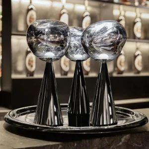 Tom Dixon Lampe de table LED rechargeable Melt Portable, argent, 28,5 cm^ Lampes Décoratives