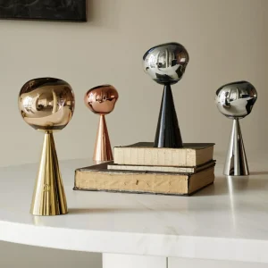 Tom Dixon Lampe de table LED rechargeable Melt Portable, argent, 28,5 cm^ Lampes Décoratives
