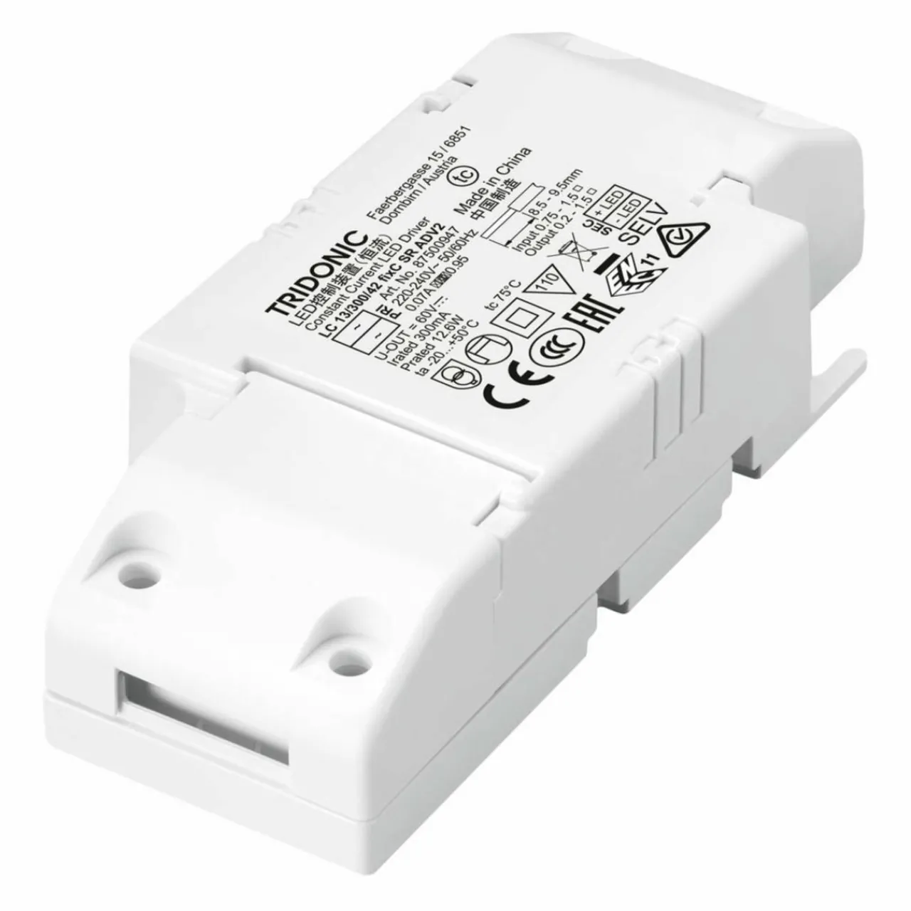 tridonic_driver_led_lc_w_ma_fixc_sr_adv_0-5.webp TRIDONIC driver LED LC 13W 300mA fixC SR ADV2^ Bloc D'Alimentation Courant Constant