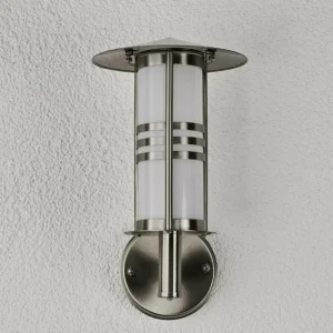 Lindby Très jolie applique d'extérieur Erina en inox^ Appliques Murales Extérieures