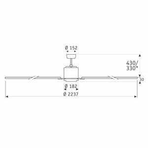 CasaFan Ventilateur Big Smooth Eco 220 cm argent titane^ Ventilateurs