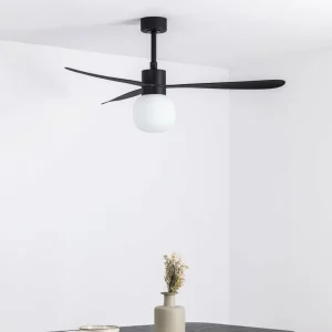 FARO BARCELONA Ventilateur de plafond Amelia Ball lampe LED noir^ Ventilateurs