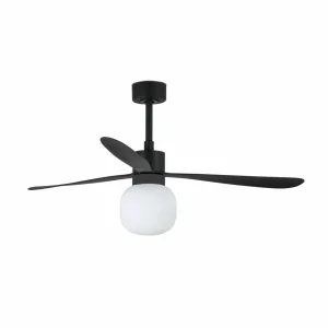 FARO BARCELONA Ventilateur de plafond Amelia Ball lampe LED noir^ Ventilateurs