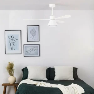 FARO BARCELONA Ventilateur de plafond Amelia Cone lampe LED blanc^ Ventilateurs