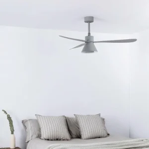 FARO BARCELONA Ventilateur de plafond Amelia Cone lampe LED gris^ Ventilateurs