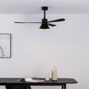 FARO BARCELONA Ventilateur de plafond Amelia Cone lampe LED noir^ Ventilateurs
