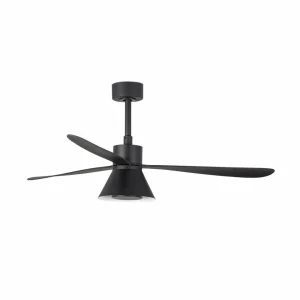FARO BARCELONA Ventilateur de plafond Amelia Cone lampe LED noir^ Ventilateurs