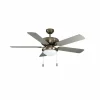 EGLO Ventilateur de plafond Ballina, E27, nickel mat, interrupteur à tirette^ Ventilateurs