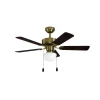 EGLO Ventilateur de plafond Cadiz, E27, interrupteur à tirette, laiton vieilli^ Ventilateurs