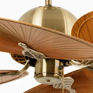 FARO BARCELONA Ventilateur de plafond Cuba L, 4 pales, or ancien^ Ventilateurs