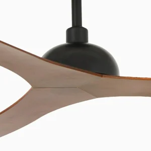 FARO BARCELONA Ventilateur de plafond Gotland DC noir/bois foncé^ Ventilateurs