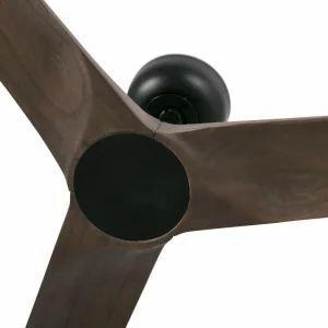 FARO BARCELONA Ventilateur de plafond Heywood S, DC, silencieux, noir/bois foncé^ Ventilateurs