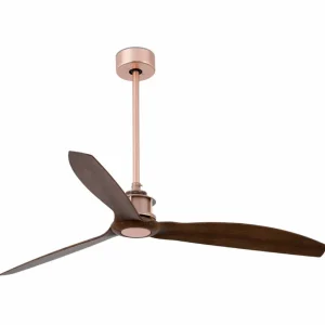 FARO BARCELONA Ventilateur de plafond Just Fan cuivre noyer^ Ventilateurs