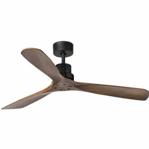 FARO BARCELONA Ventilateur de plafond Lantau, remote, noyer/noir^ Ventilateurs