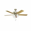 EGLO Ventilateur de plafond Las Palmas, 3xE27, interrupteur à tirette, nickel^ Ventilateurs