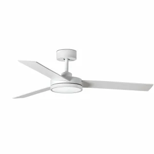 FARO BARCELONA Ventilateur de plafond LED Barth avec lampe, blanc^ Ventilateurs