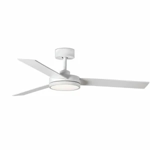 FARO BARCELONA Ventilateur de plafond LED Barth avec lampe, blanc^ Ventilateurs