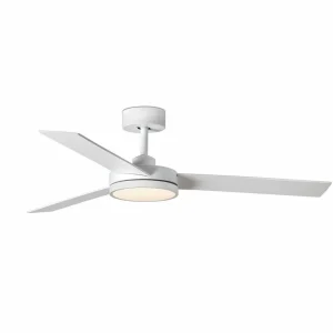 FARO BARCELONA Ventilateur de plafond LED Barth avec lampe, blanc^ Ventilateurs