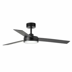 FARO BARCELONA Ventilateur de plafond LED Barth avec lampe, noir^ Ventilateurs