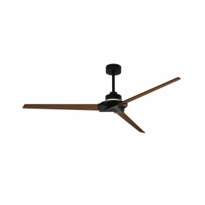 Mantra Iluminación Ventilateur de plafond LED Brisa noir/bois DC silencieux 175 cm CCT^ Ventilateurs