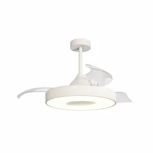 Mantra Iluminación Ventilateur de plafond LED Coin blanc moteur DC silencieux Ø 106 cm CCT^ Ventilateurs