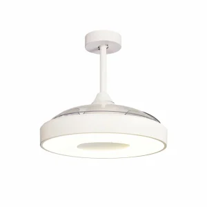 Mantra Iluminación Ventilateur de plafond LED Coin blanc moteur DC silencieux Ø 106 cm CCT^ Ventilateurs