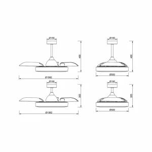 Mantra Iluminación Ventilateur de plafond LED Coin blanc moteur DC silencieux Ø 106 cm CCT^ Ventilateurs