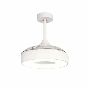 Mantra Iluminación Ventilateur de plafond LED Coin Mini blanc DC silencieux Ø 91 cm CCT^ Ventilateurs