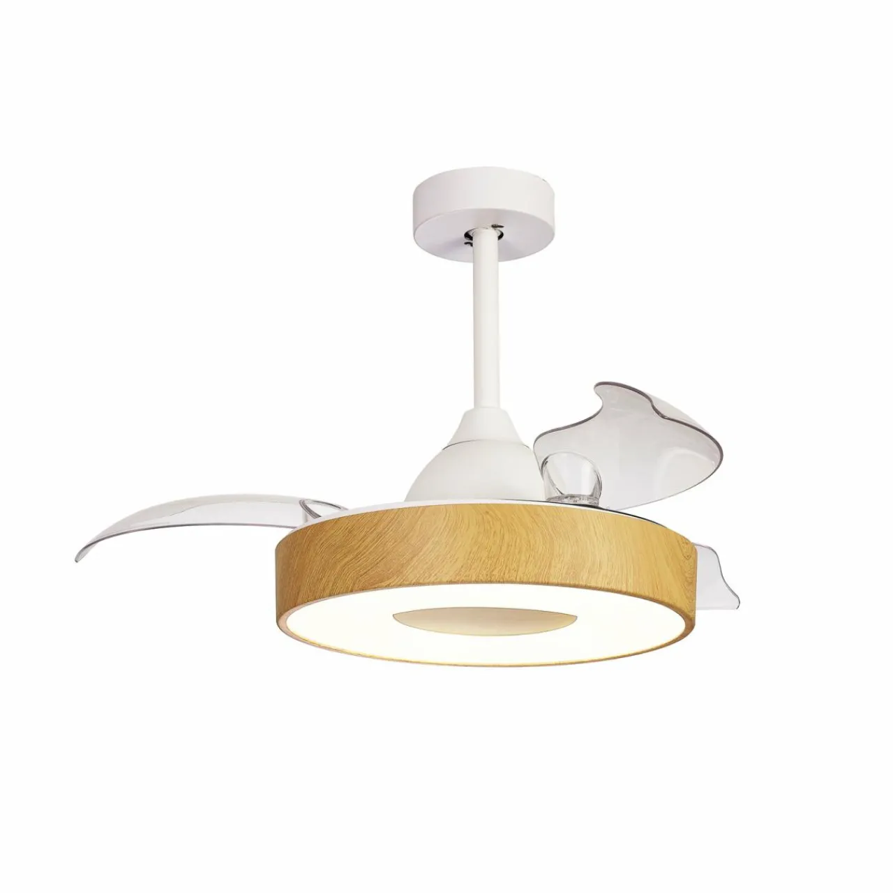 Mantra Iluminación Ventilateur de plafond LED Coin Mini bois DC silencieux Ø 91 cm CCT^ Ventilateurs