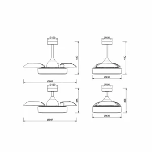 Mantra Iluminación Ventilateur de plafond LED Coin Mini bois DC silencieux Ø 91 cm CCT^ Ventilateurs