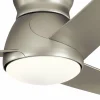 KICHLER Ventilateur de plafond LED Eris IP44 nickel brossé^ Ventilateurs