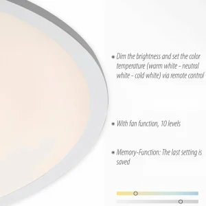 JUST LIGHT. Ventilateur de plafond LED Flat-Air, CCT, blanc, Ø 59,5cm^ Ventilateurs
