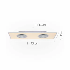 JUST LIGHT. Ventilateur de plafond LED Flat-Air, CCT, blanc, 120x40cm^ Ventilateurs