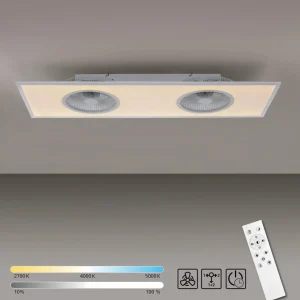 JUST LIGHT. Ventilateur de plafond LED Flat-Air, CCT, blanc, 120x40cm^ Ventilateurs