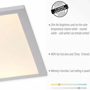 JUST LIGHT. Ventilateur de plafond LED Flat-Air, CCT, blanc, 120x40cm^ Ventilateurs