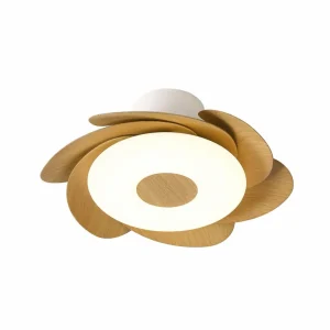 Mantra Iluminación Ventilateur de plafond LED Flower bois moteur DC silencieux Ø 79 cm CCT^ Ventilateurs