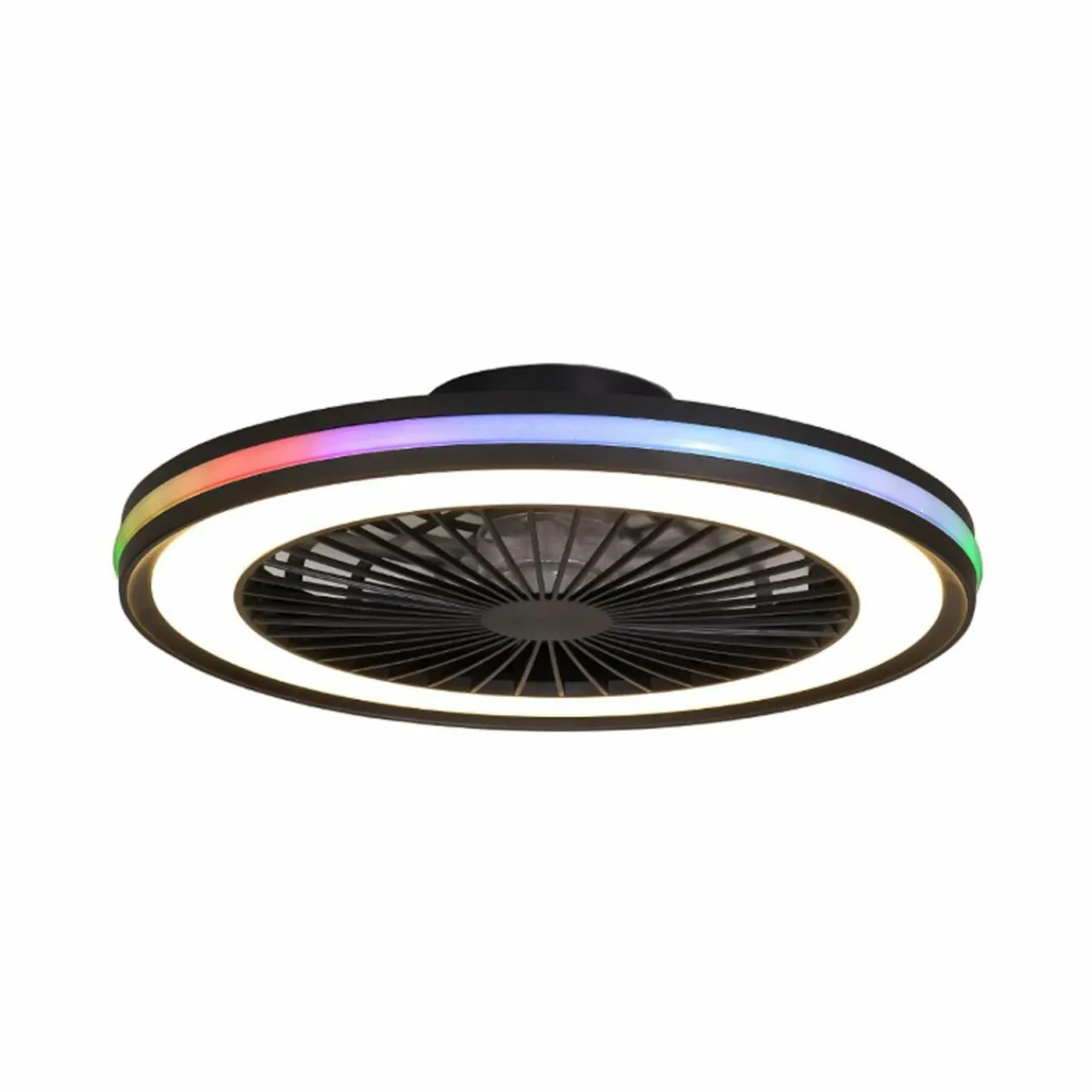 Mantra Iluminación Ventilateur de plafond LED Gamer Big noir DC silencieux 56cm CCT RVB^ Ventilateurs