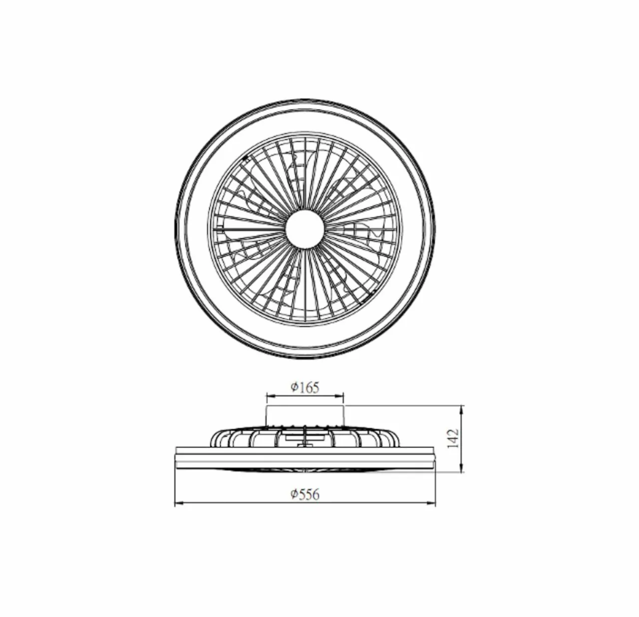 Mantra Iluminación Ventilateur de plafond LED Gamer Big noir DC silencieux 56cm CCT RVB^ Ventilateurs