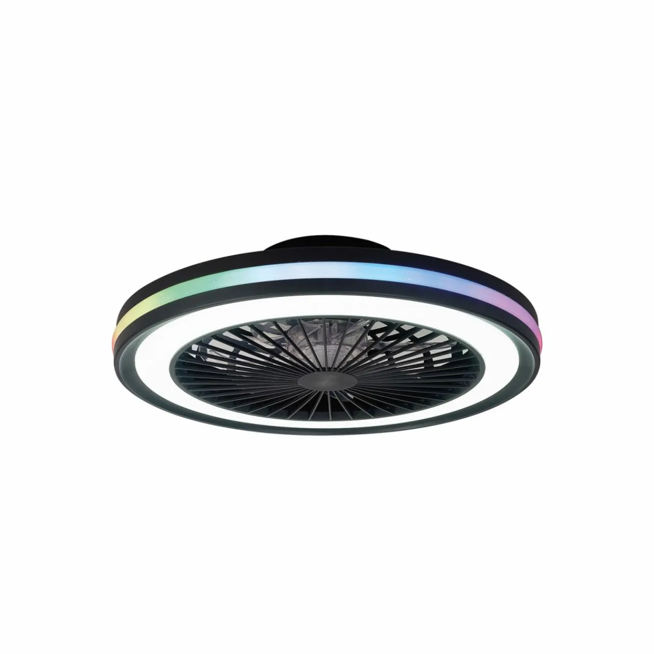 Mantra Iluminación Ventilateur de plafond LED Gamer noir DC silencieux Ø 47 cm CCT RVB^ Ventilateurs