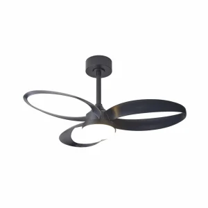 Mantra Iluminación Ventilateur de plafond LED Infinity, noir, DC silencieux Ø 93 cm CCT^ Ventilateurs