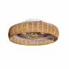 Mantra Iluminación Ventilateur de plafond LED Kilimanjaro, CCT, rotin^ Ventilateurs