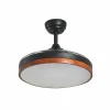 Lindby Ventilateur de plafond LED Lindy Oras, noir, DC, silencieux, 107 cm^ Ventilateurs