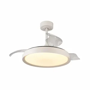 Mantra Iluminación Ventilateur de plafond LED Mistral, blanc, DC silencieux Ø 106 cm CCT^ Ventilateurs