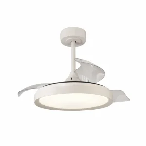 Mantra Iluminación Ventilateur de plafond LED Mistral Mini blanc DC silencieux Ø 91 cm CCT^ Ventilateurs